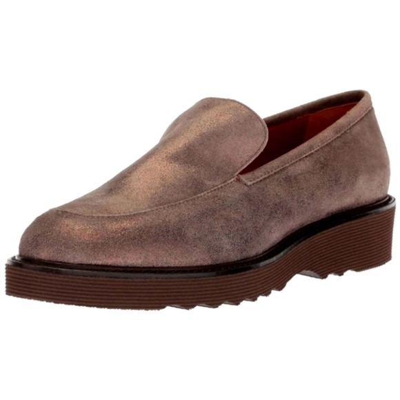 Aquatalia Shoes - Aquatalia Kelsey Metallic Suede Weatherproof Loafer Size 5.5
